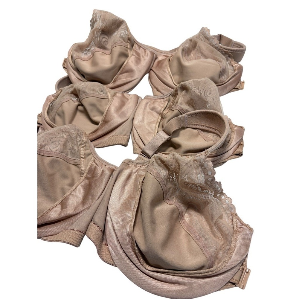Glamorise Bras Lot of 3 46C Underwire Unpadded‎ Full Coverage Nude
